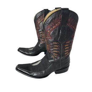 Red Diamond Manta Ray Stingray Boots Black Men’s Size 6